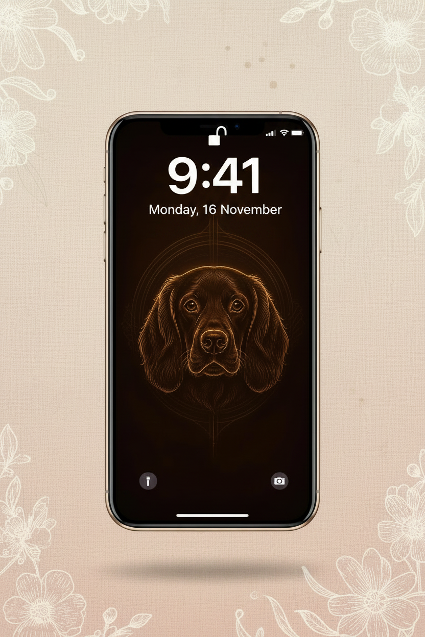 Dark Brown Portrait Lock Screen Mockup