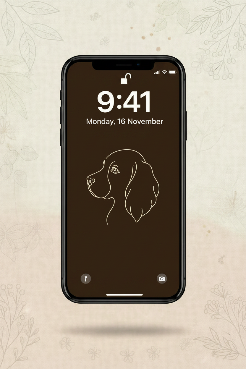 Dark Brown Side Profile Lock Screen Mockup