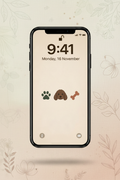 Paw, Dog & Bone Phone Wallpaper - Cream